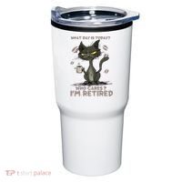 Cat What Day Is Today Who Cares I‘m Retired Tumbler thumb 0