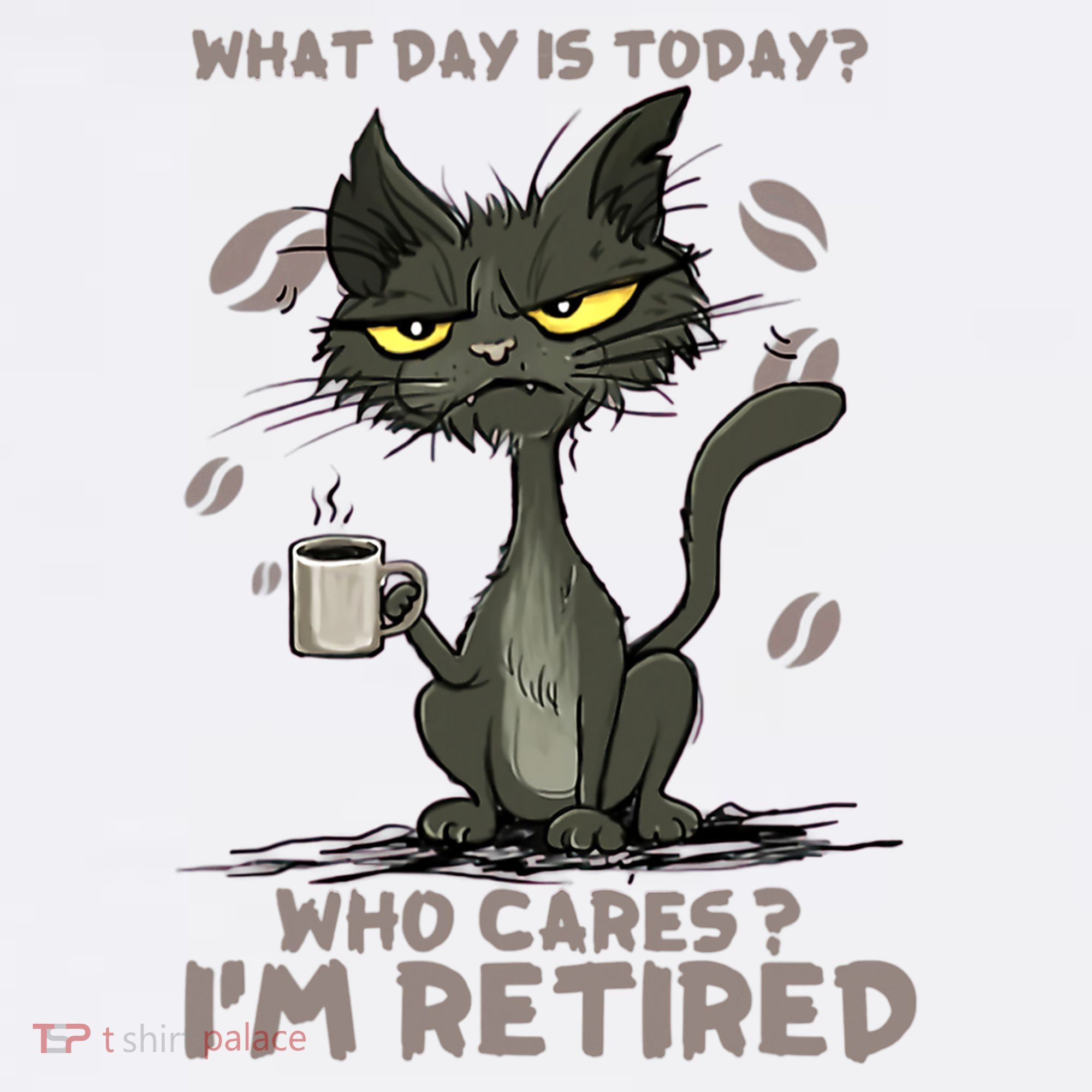 Cat What Day Is Today Who Cares I‘m Retired Hat