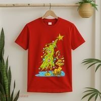 Christmas With Dog Max And Whoville Tree Dog Christmas Lights T-Shirt thumb 2