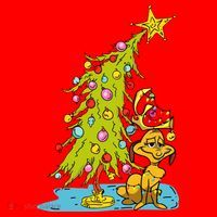 Christmas With Dog Max And Whoville Tree Dog Christmas Lights Polo thumb 2