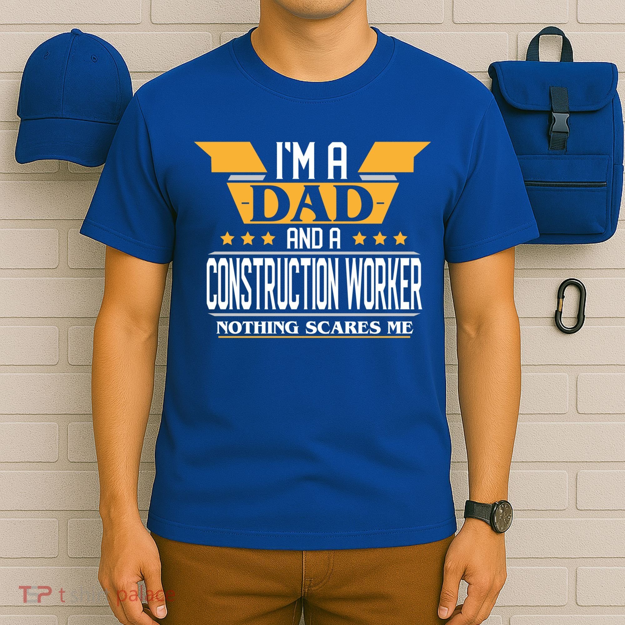 Construction Worker Dad Gift For Fathers Day Gift T-Shirt