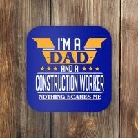 Construction Worker Dad Gift For Fathers Day Gift Coaster thumb 0