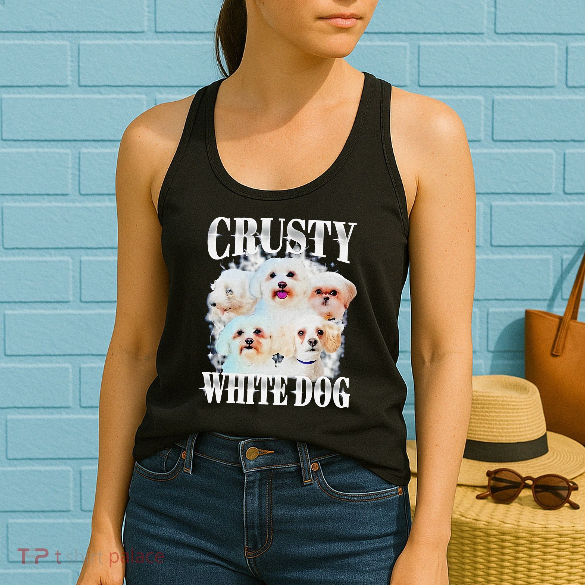 Crusty White Dog Funny For Women's Tank Top