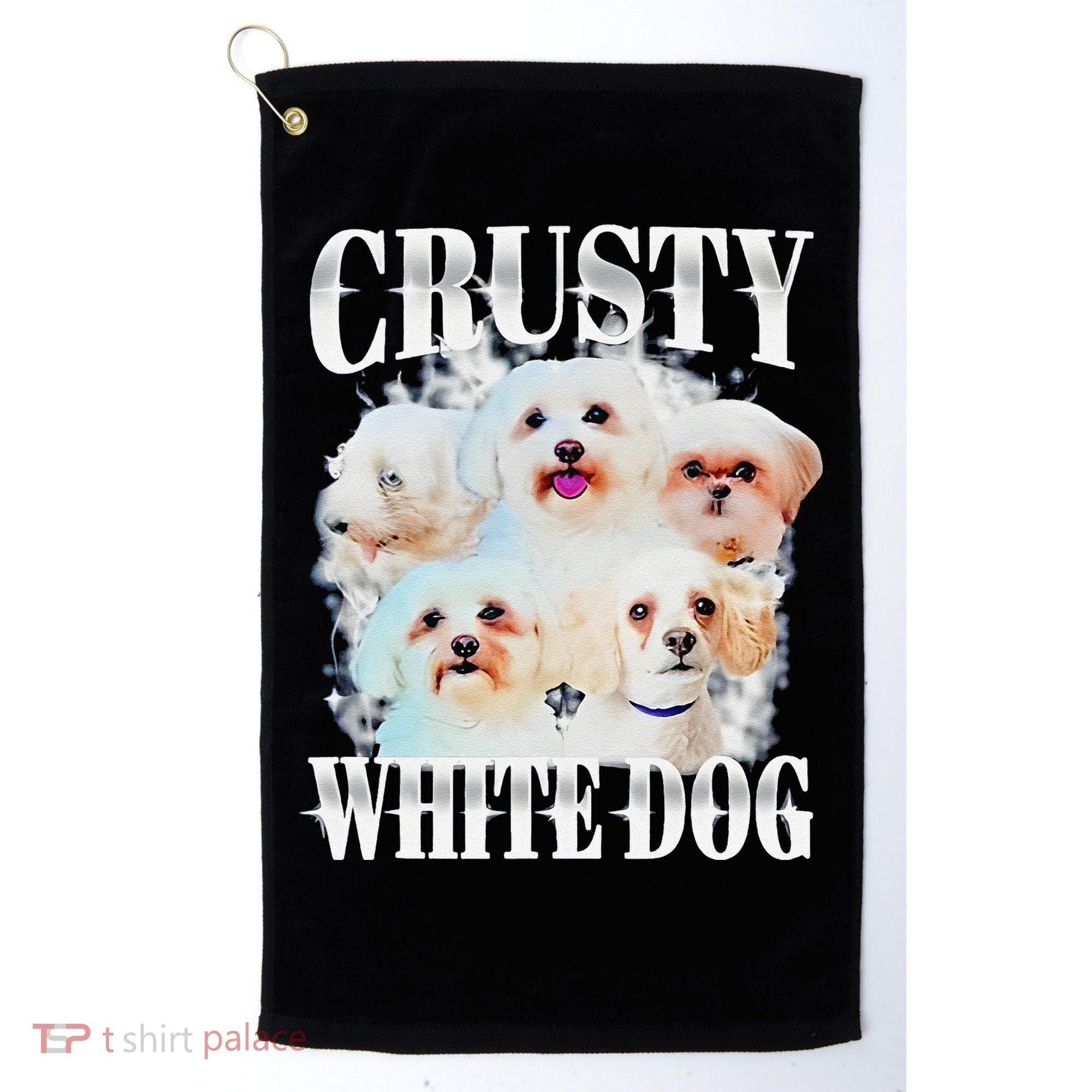 Crusty White Dog Funny For Golf Towel