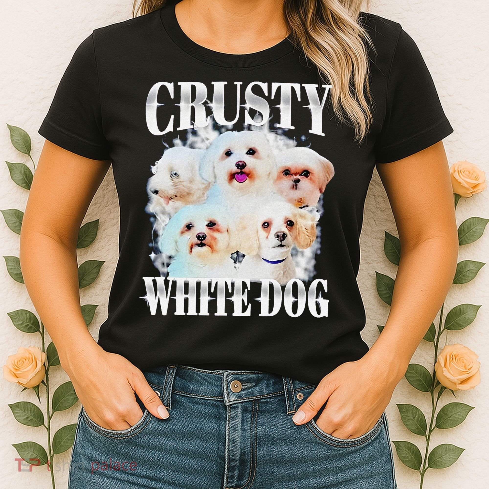 Crusty White Dog Funny For Women's T-Shirt