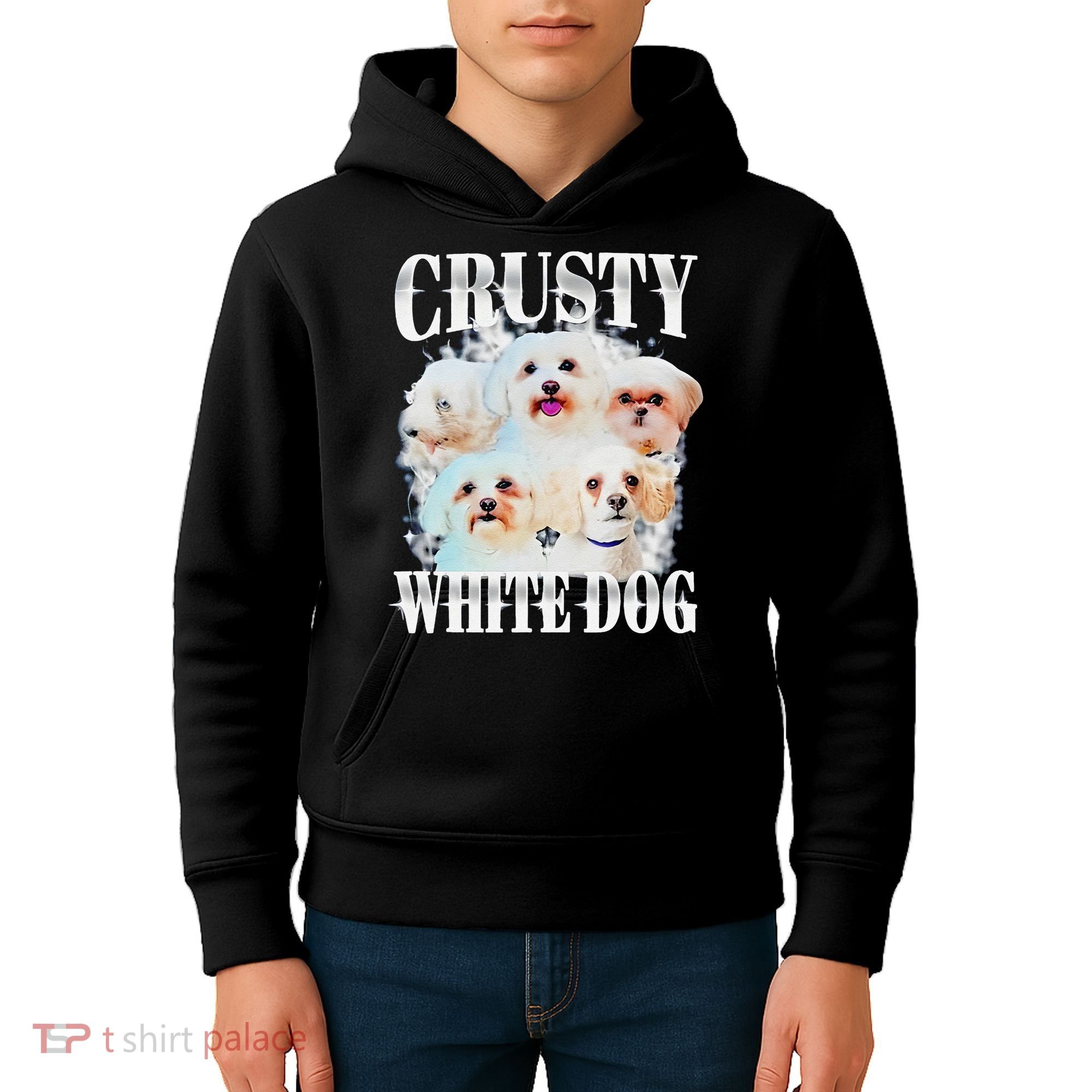 Crusty White Dog Funny For Kids Hoodie