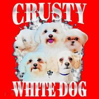 Crusty White Dog Funny For Santa Hat thumb 1