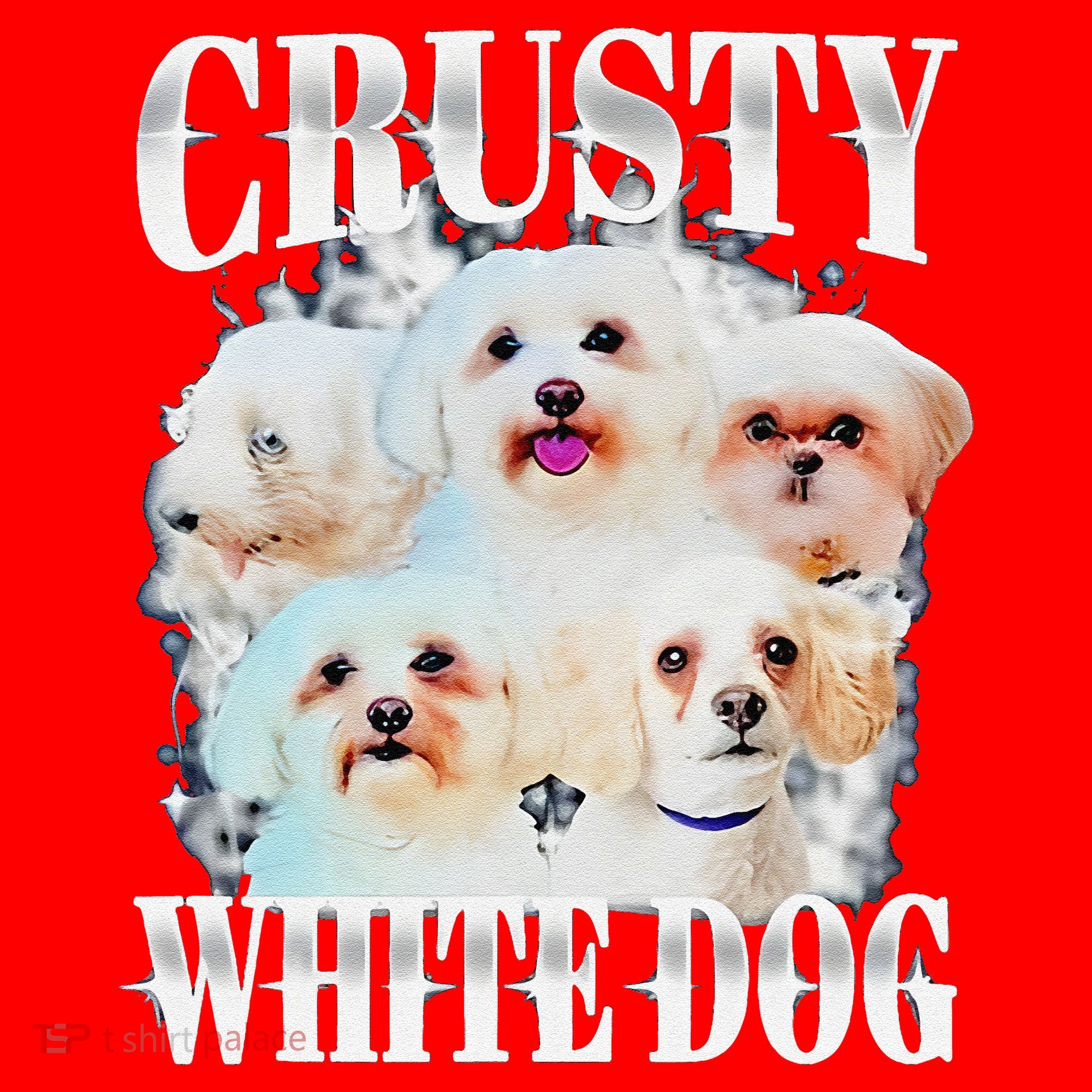 Crusty White Dog Funny For Santa Hat