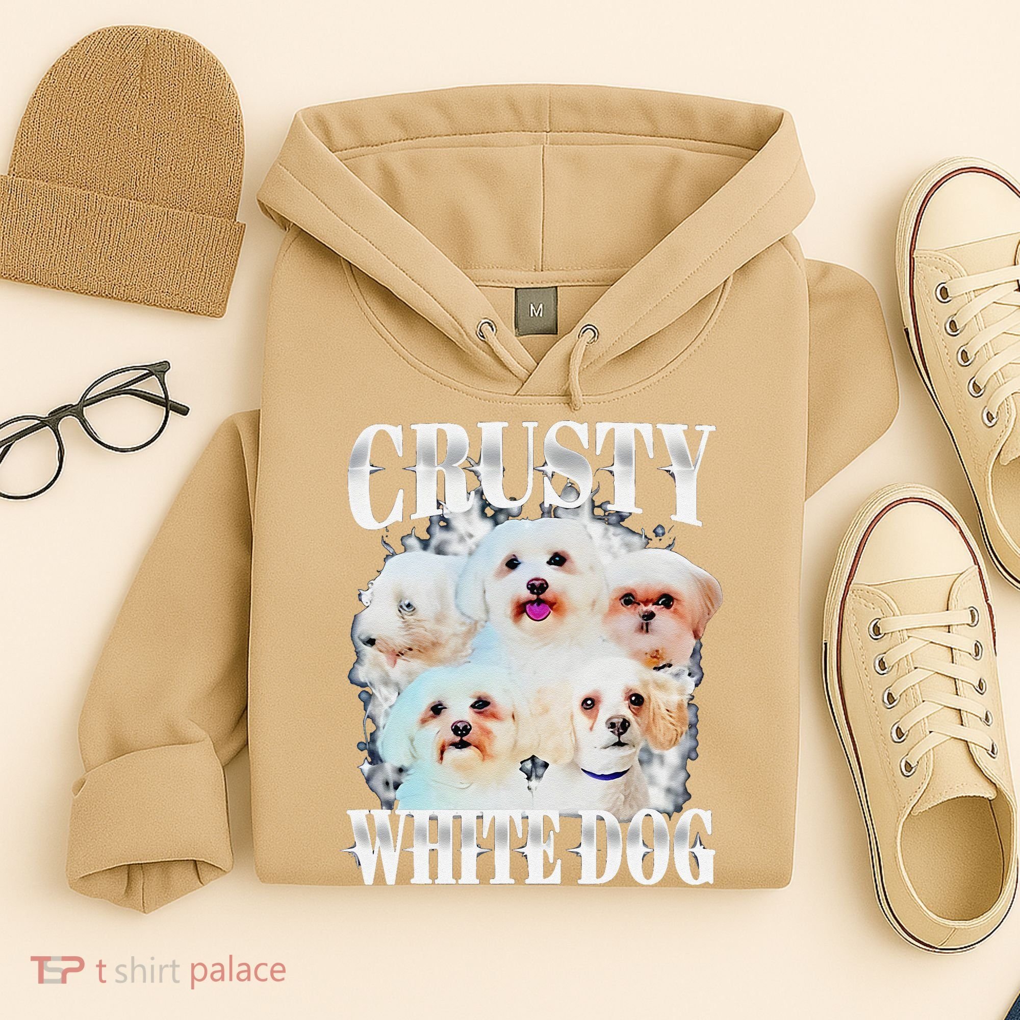 Crusty White Dog Funny For Hoodie
