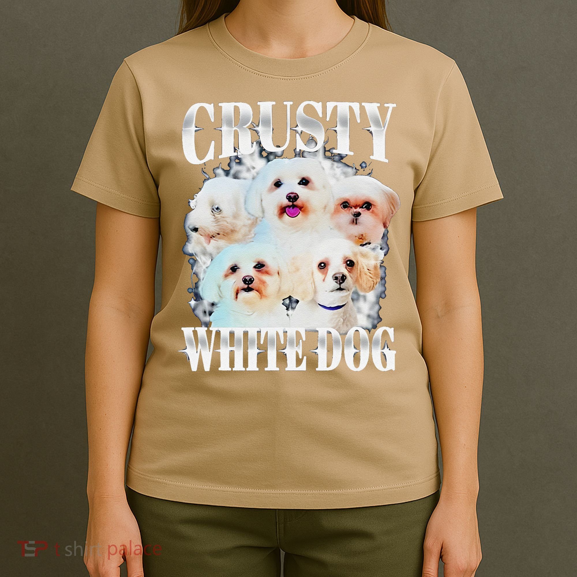 Crusty White Dog Funny For T-Shirt
