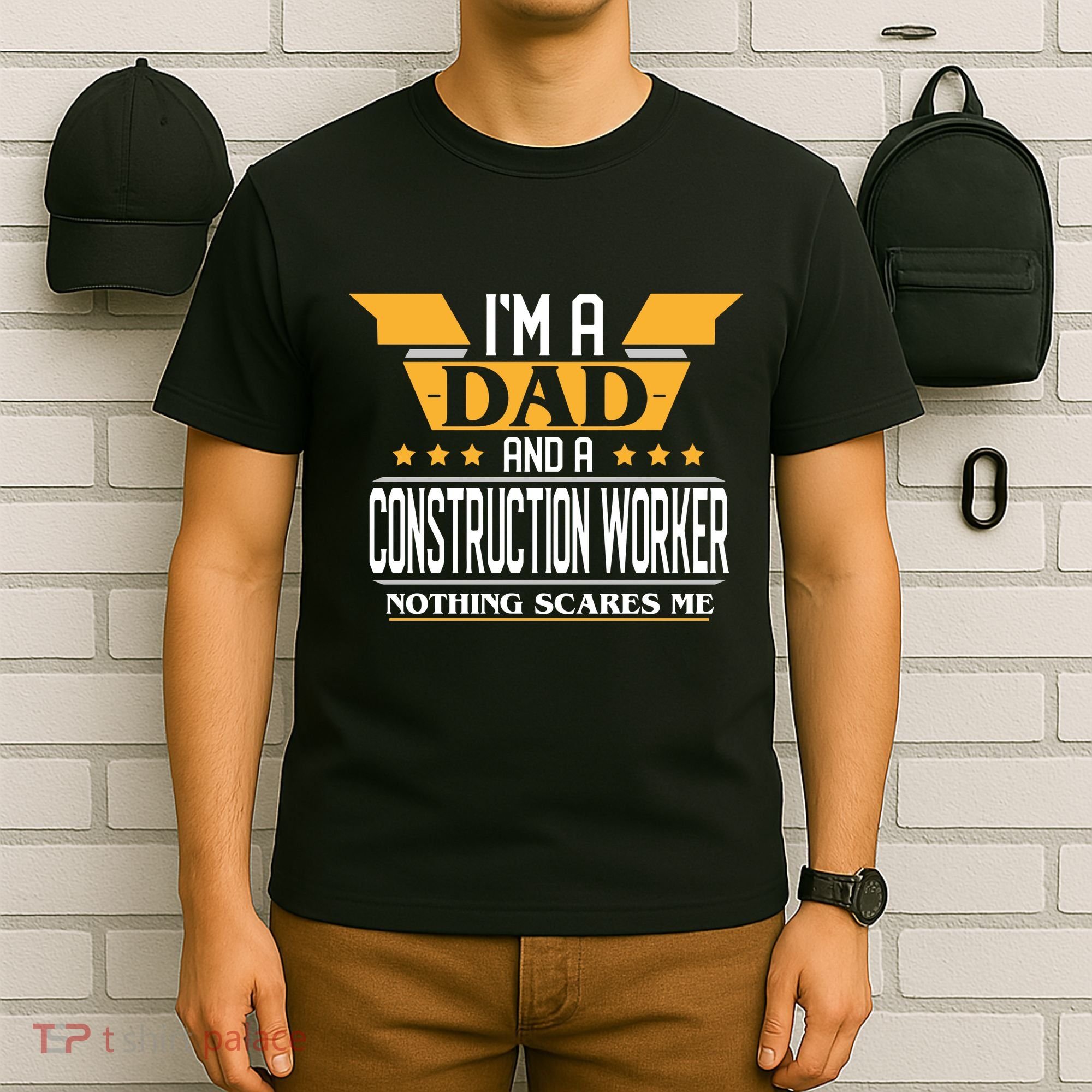 Construction Worker Dad Gift For Fathers Day T-Shirt
