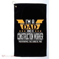 Construction Worker Dad Gift For Fathers Day Golf Towel thumb 0