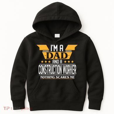 Construction Worker Dad Gift For Fathers Day Kids Hoodie