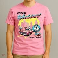Cruisin Woodward Detroit To Pontiac 2024 Yellow Version T-Shirt thumb 3