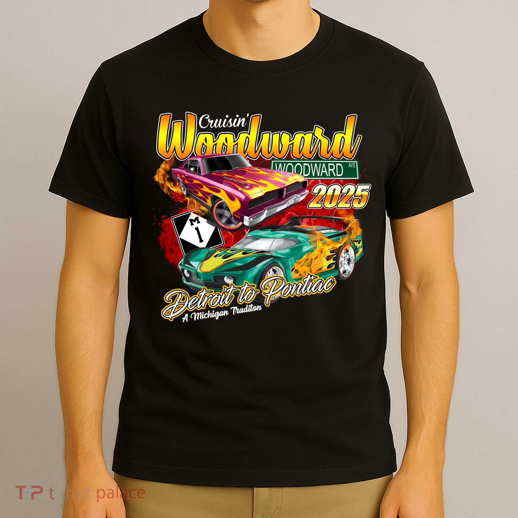 Cruisin Woodward Detroit To Pontiac 2025 T-Shirt