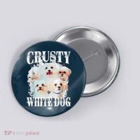 Crusty White Dog Funny For Women Button thumb 0