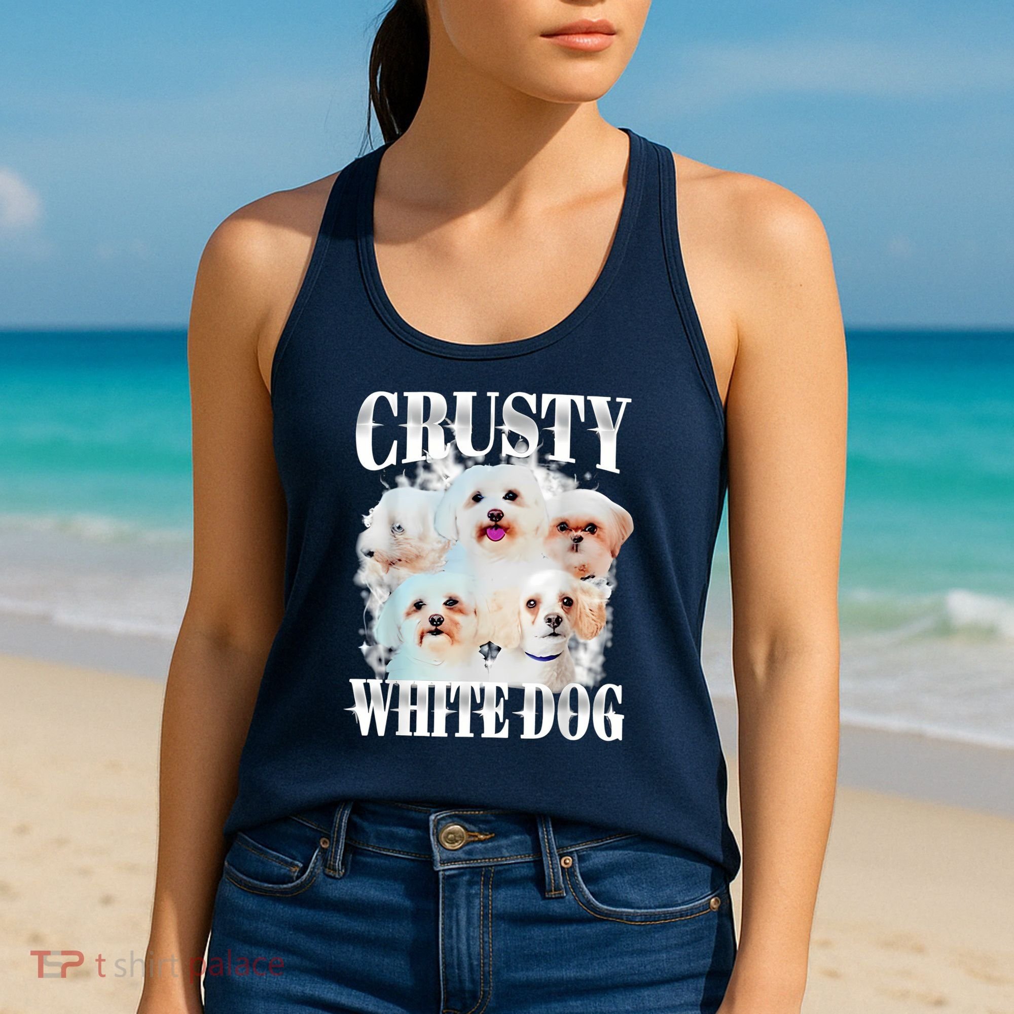 Crusty White Dog Funny For Women Women's Tank Top
