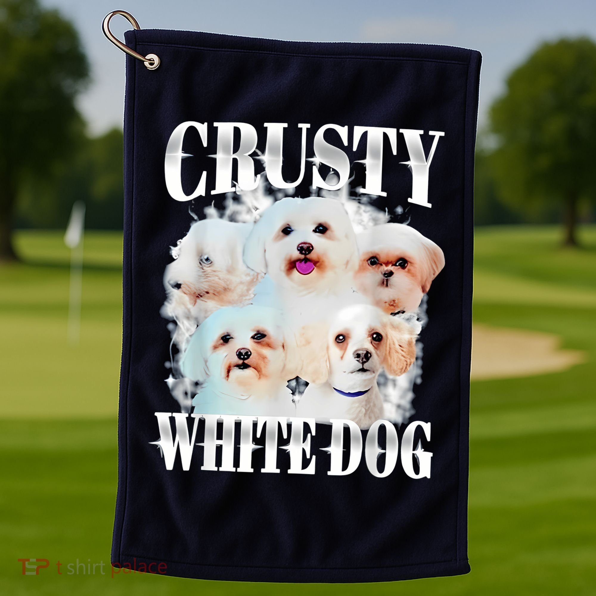 Crusty White Dog Funny For Women Golf Towel