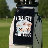 Crusty White Dog Funny For Women Golf Towel thumb 2