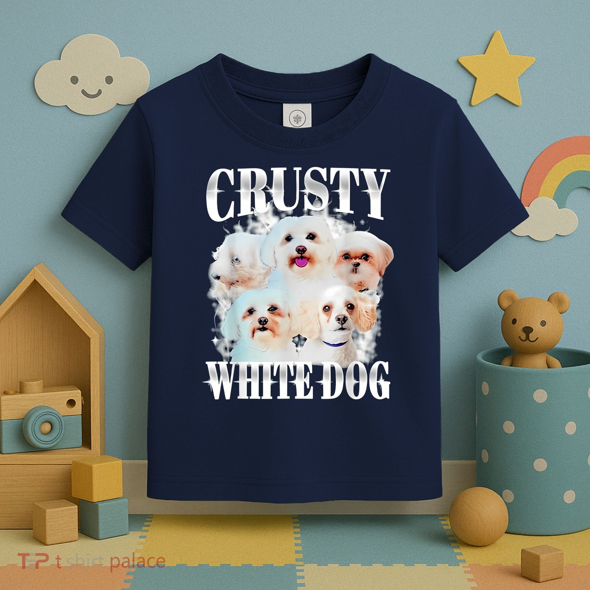 Crusty White Dog Funny For Women Toddler T-Shirt