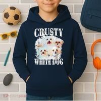 Crusty White Dog Funny For Women Kids Hoodie thumb 2