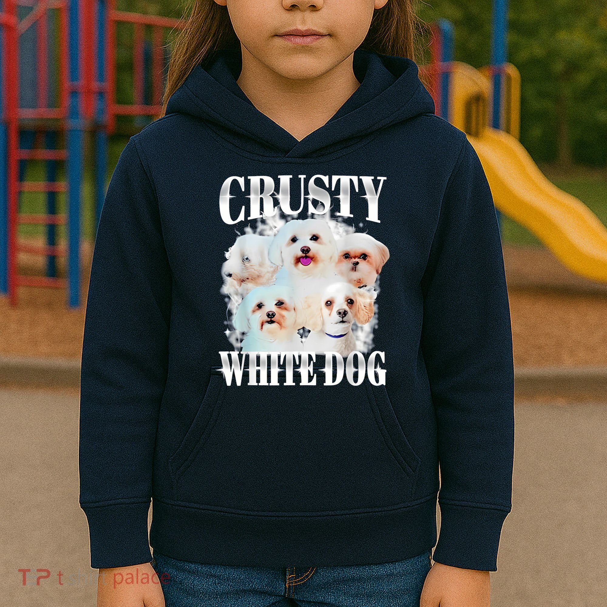 Crusty White Dog Funny For Women Kids Hoodie