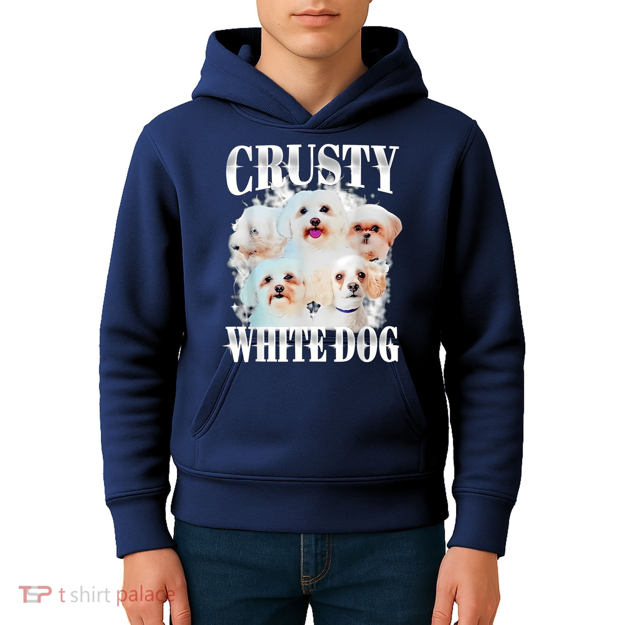 Crusty White Dog Funny For Women Kids Hoodie