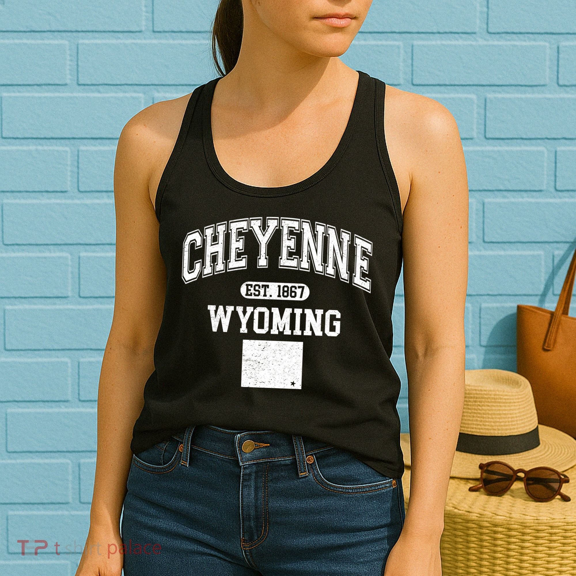 Cheyenne Wyoming Est 1867 Varsity Women's Tank Top