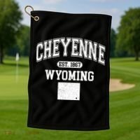 Cheyenne Wyoming Est 1867 Varsity Golf Towel thumb 1