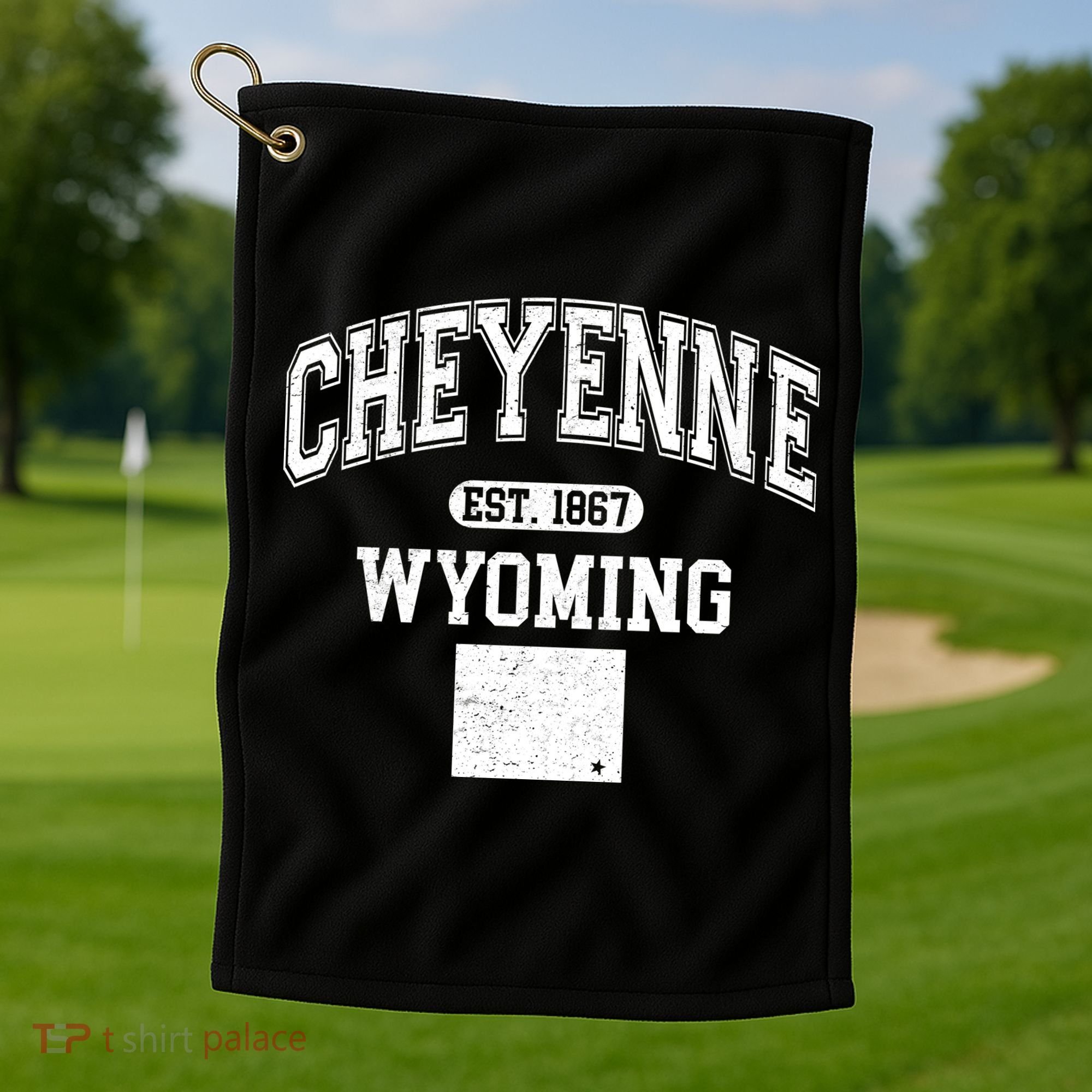 Cheyenne Wyoming Est 1867 Varsity Golf Towel