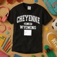 Cheyenne Wyoming Est 1867 Varsity Kids T-Shirt thumb 3