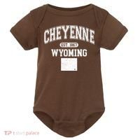 Cheyenne Wyoming Est 1867 Varsity Baby Bodysuit thumb 0