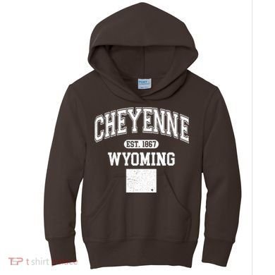 Cheyenne Wyoming Est 1867 Varsity Kids Hoodie