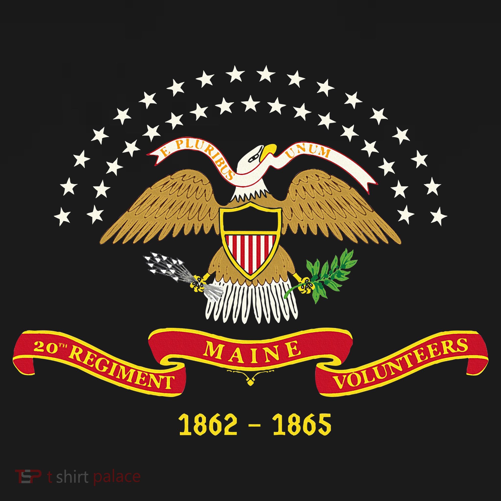 Civil War Era 20th Maine Volunteer Infantry Regiment Flag Coaster