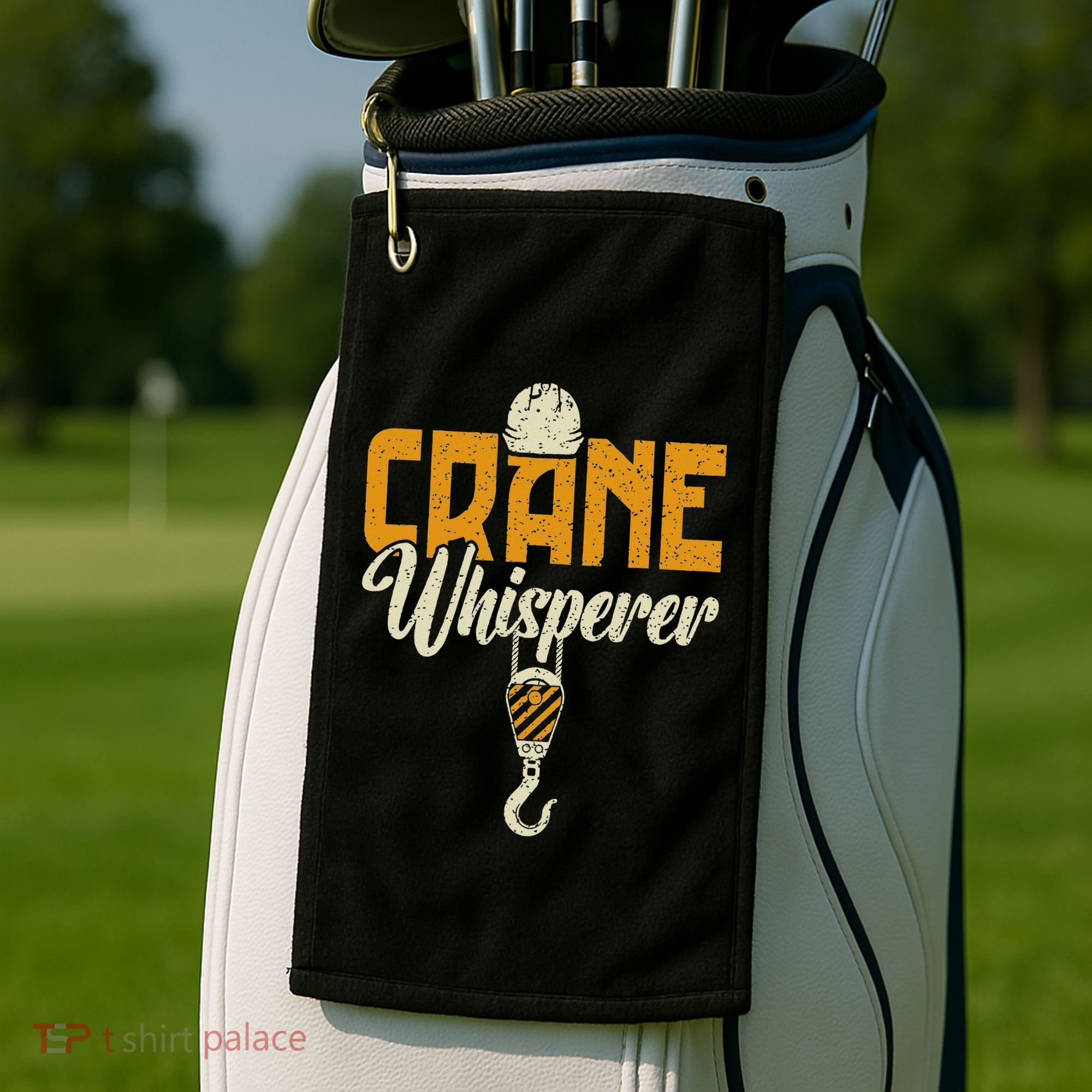 Crane Whisperer Funny Crane Operator Golf Towel
