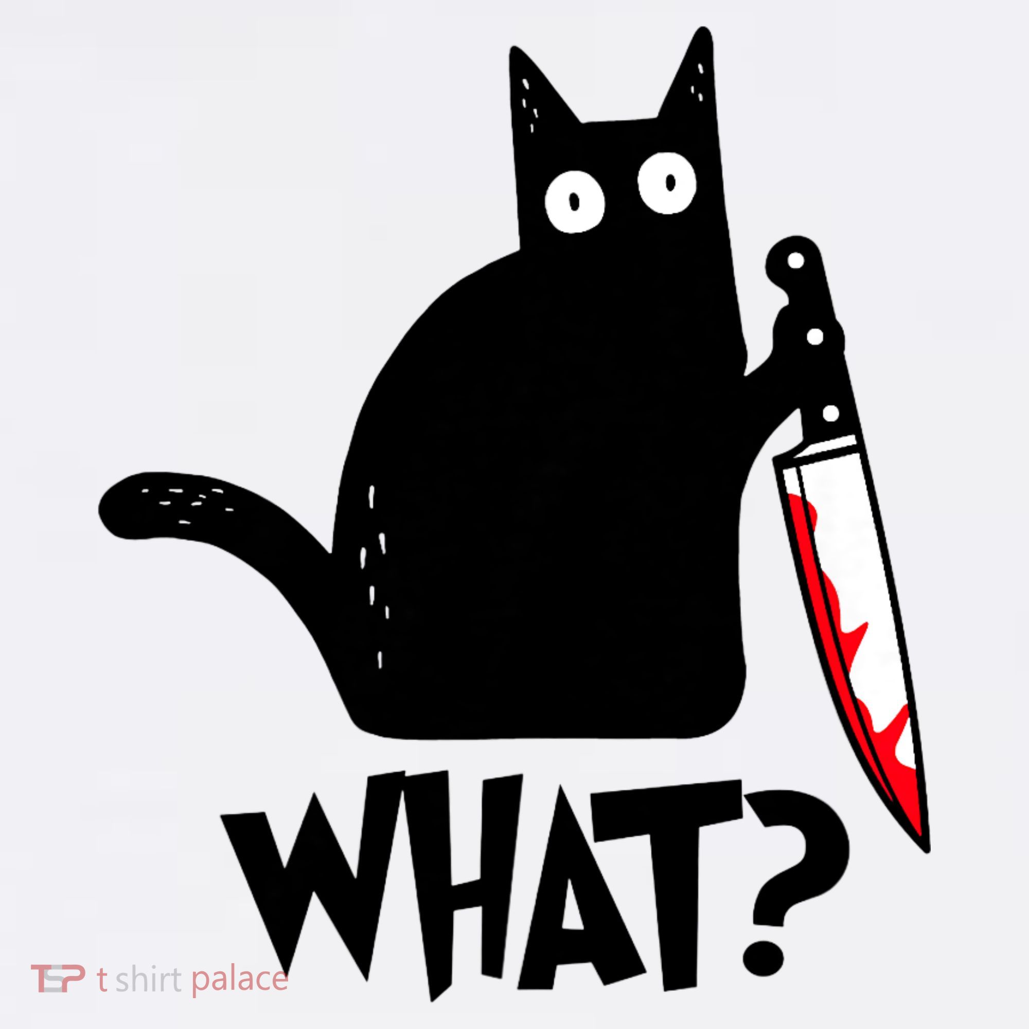 Cat What? Funny Black Cat Murderous Cat With Knife Women's Tank Top