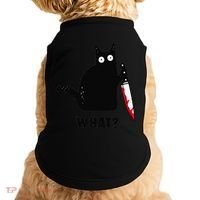 Cat What Funny Black Cat  Murderous Cat With Knife (1) Doggie Tank thumb 0