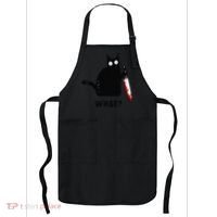 Cat What Funny Black Cat  Murderous Cat With Knife (1) Apron thumb 0