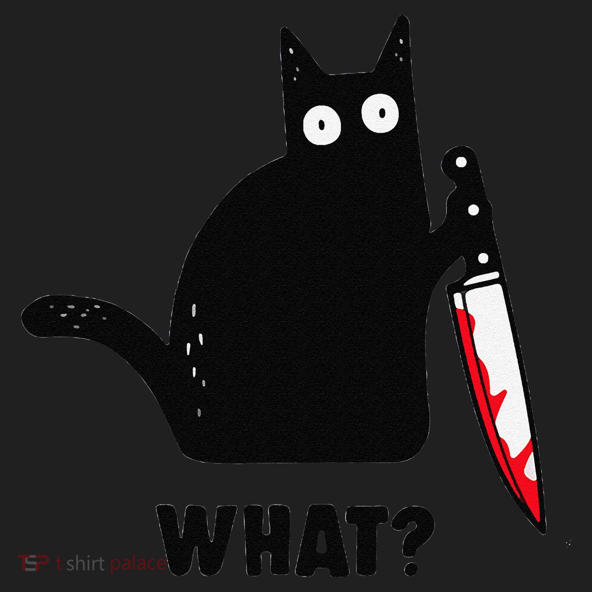 Cat What Funny Black Cat  Murderous Cat With Knife (1) Beanie