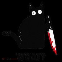 Cat What Funny Black Cat  Murderous Cat With Knife (1) Women's Hoodie thumb 2