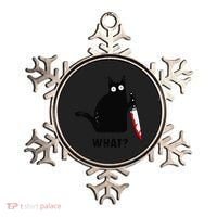 Cat What Funny Black Cat  Murderous Cat With Knife (1) Ornament thumb 0