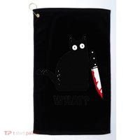 Cat What Funny Black Cat  Murderous Cat With Knife (1) Golf Towel thumb 0