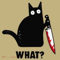Cat What Funny Black Cat  Murderous Cat With Knife (1) Mousepad thumb 1