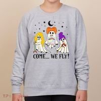 Come We Fly Funny PT SLP OT Nurse Ghost Nursing Halloween Women's Sweatshirt thumb 0