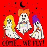 Come We Fly Funny PT SLP OT Nurse Ghost Nursing Halloween Santa Hat thumb 1
