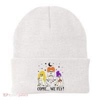 Come We Fly Funny PT SLP OT Nurse Ghost Nursing Halloween Beanie thumb 0