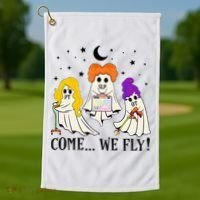 Come We Fly Funny PT SLP OT Nurse Ghost Nursing Halloween Golf Towel thumb 1