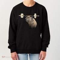 Capybara Weightlifting Funny Body Building Training Women's Sweatshirt thumb 0