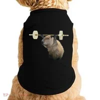 Capybara Weightlifting Funny Body Building Training Doggie Tank thumb 0