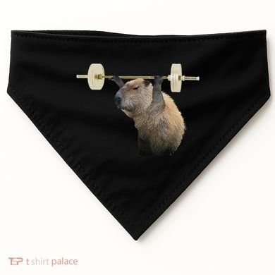 Capybara Weightlifting Funny Body Building Training USA-Made Doggie Bandana